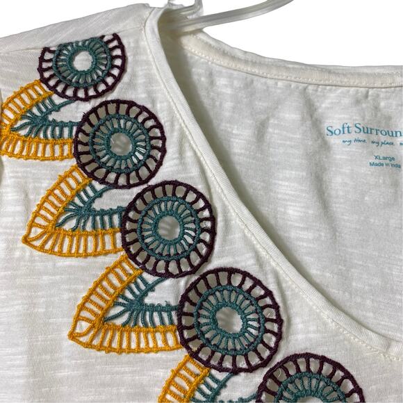 Soft Surroundings Tribal Aztec Southwest Lasert Cut T Shirt XL (2562) - Picture 3 of 7